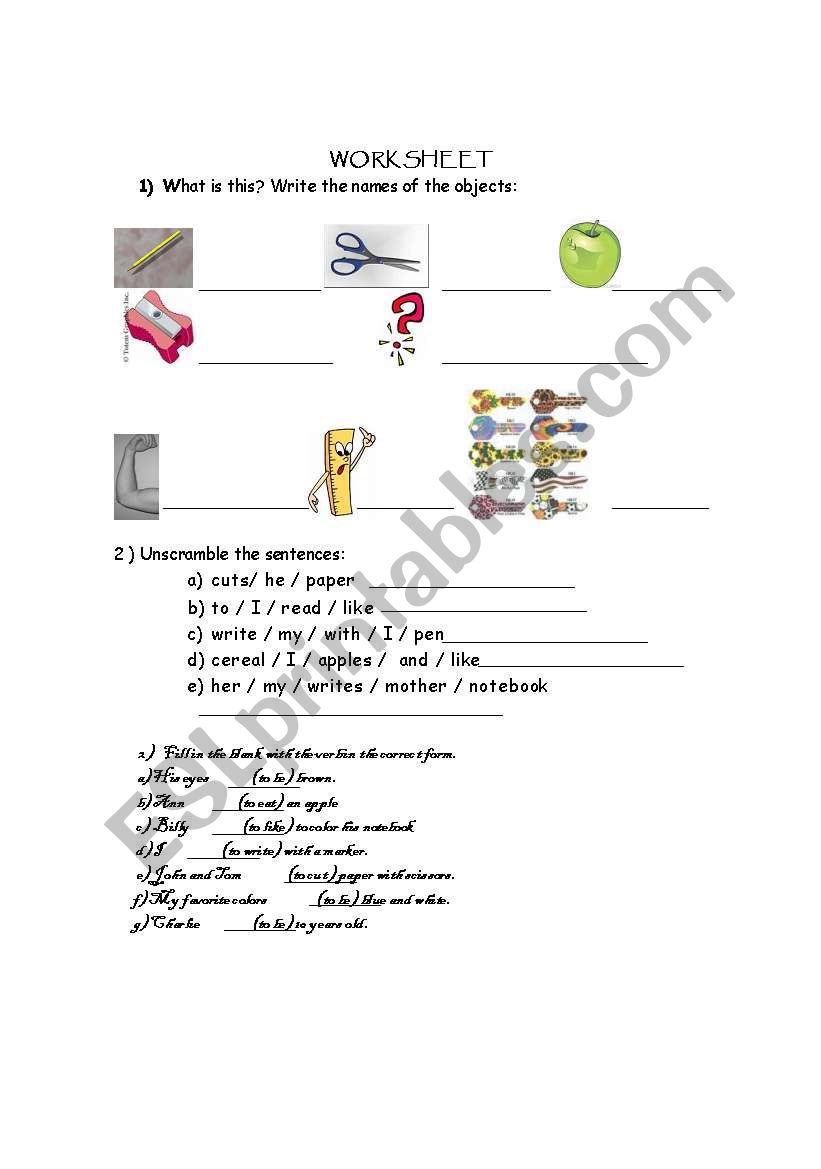 learning new verbs worksheet