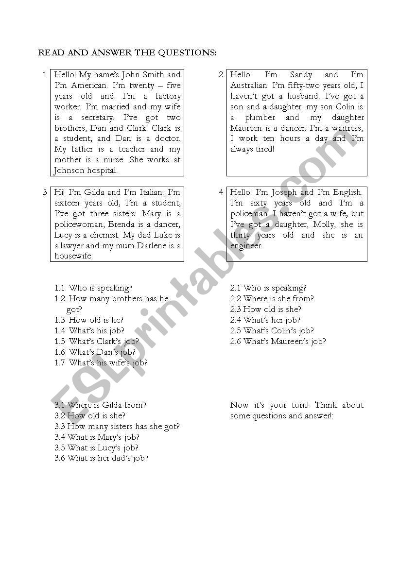 ABOUT JOBS worksheet