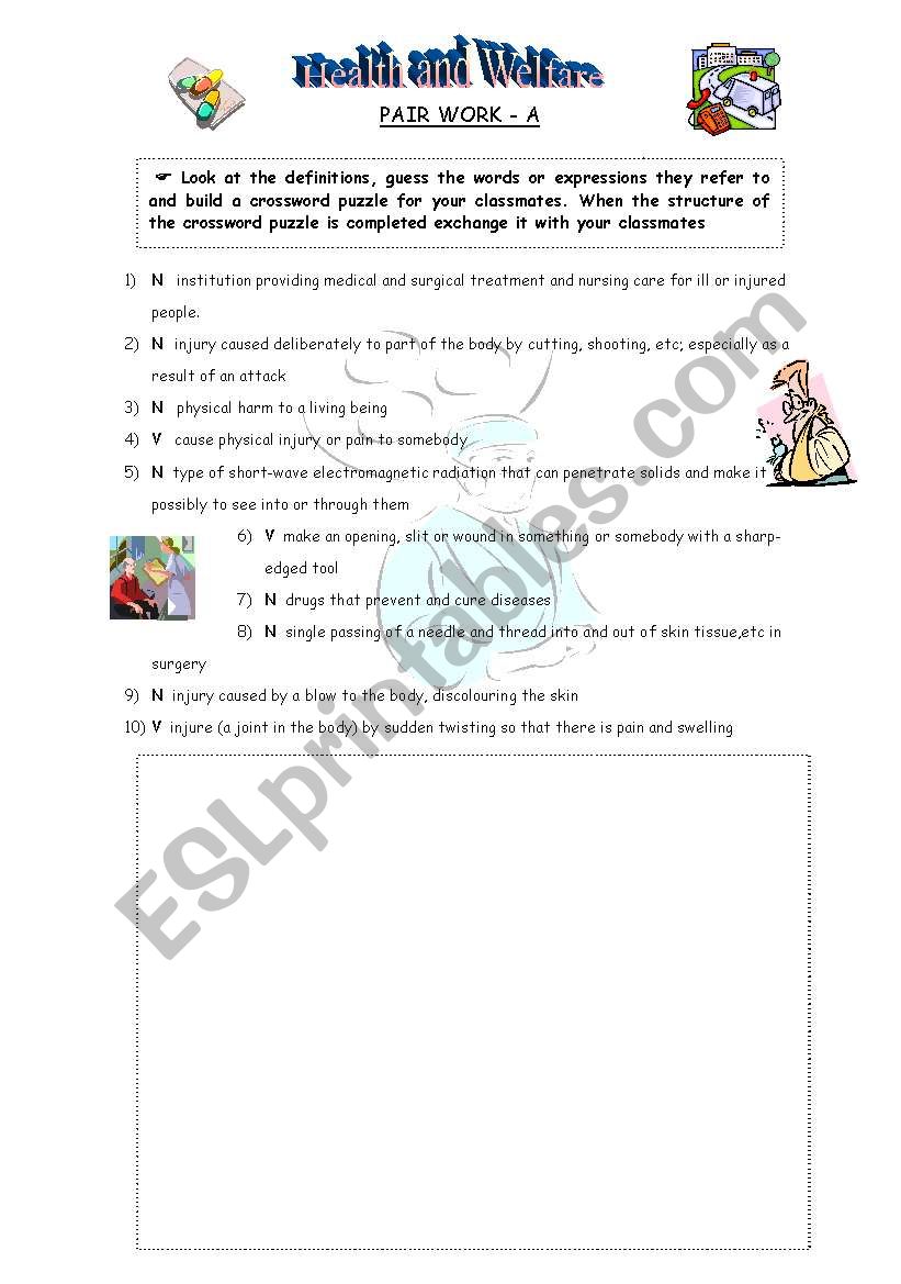 health and welfare crossword puzzle