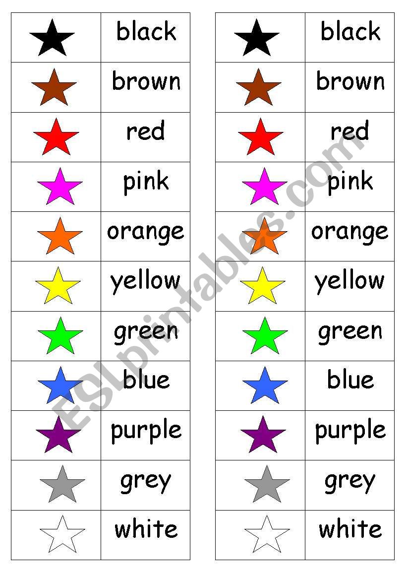 MEMORY GAME COLOURS worksheet