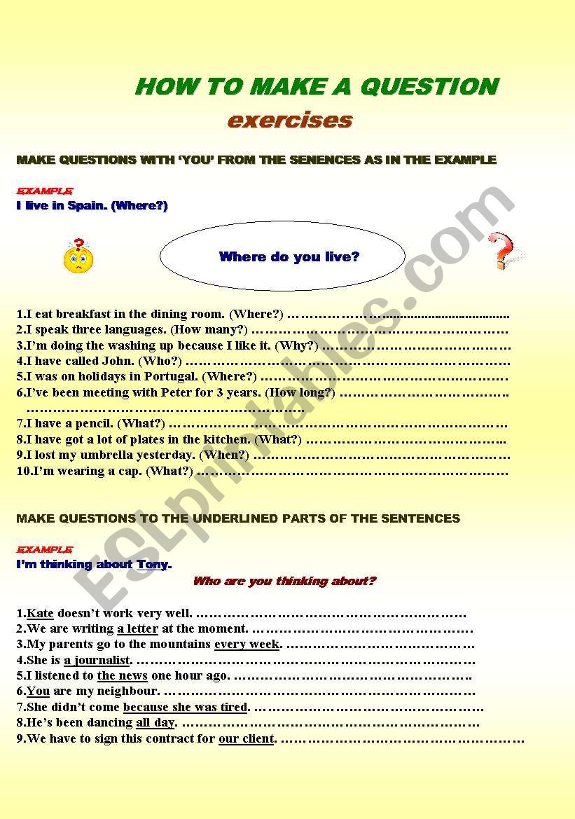 making questions worksheet