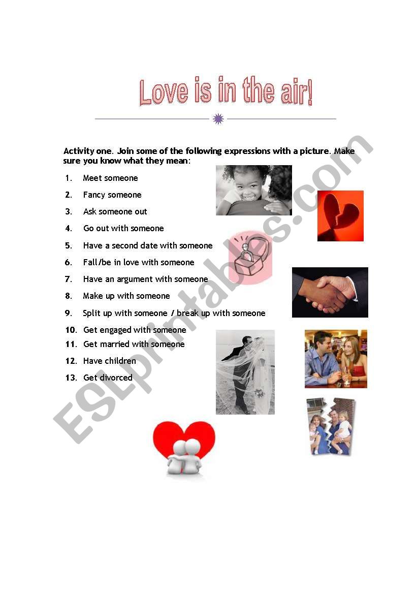 Love is in the air worksheet