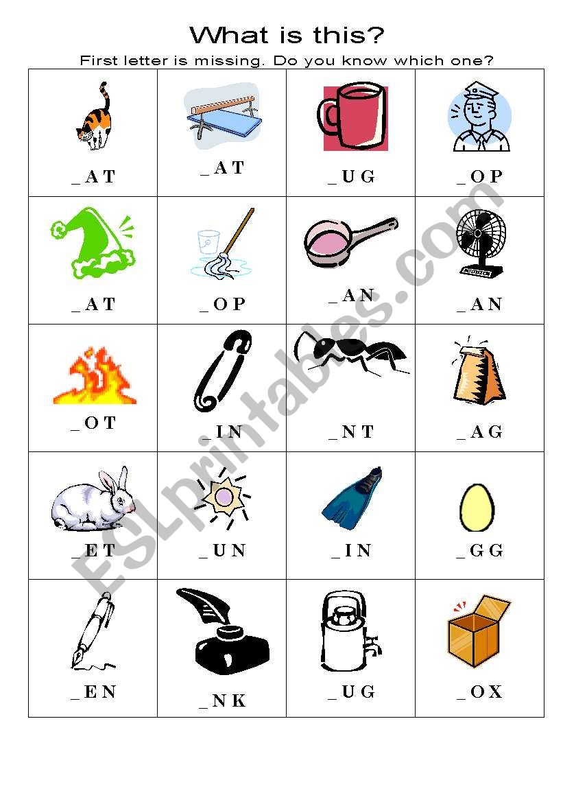 Phonics worksheet