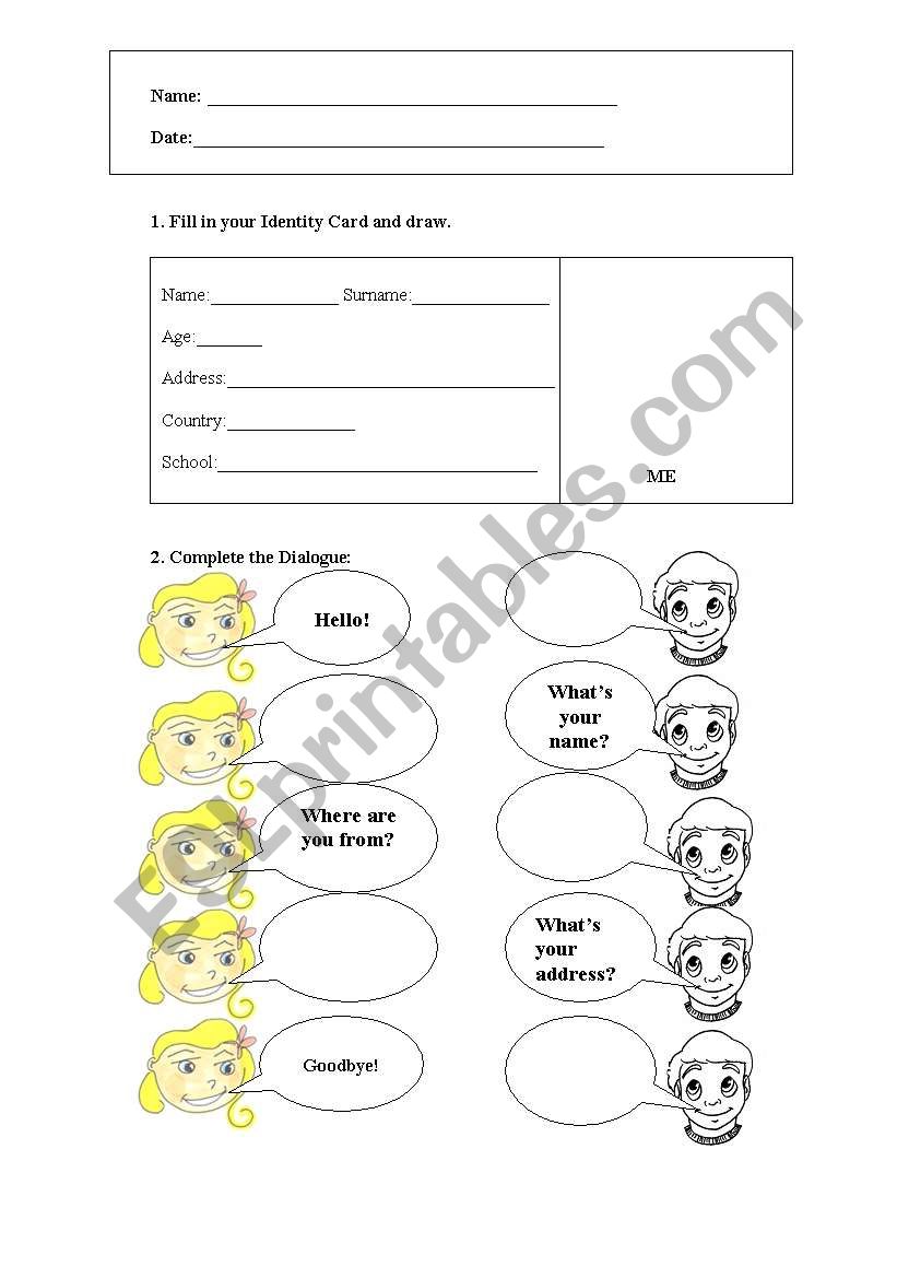 English test worksheet