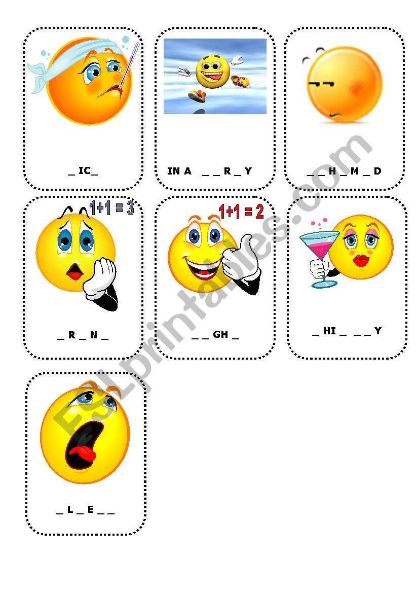 FEELINGS FLASHCARDS 2 worksheet