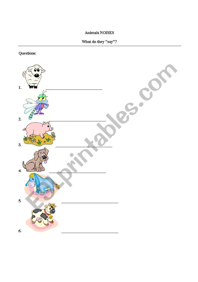 animals worksheet