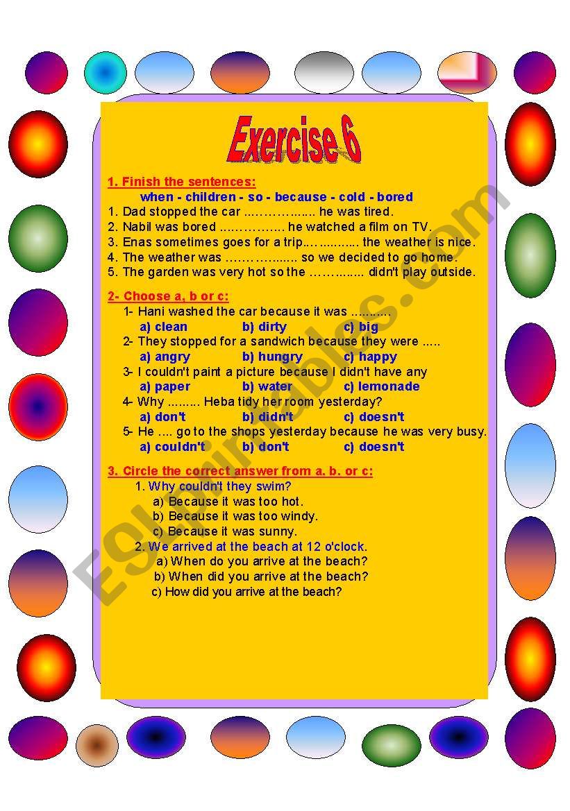 An excellent series of miscellaneous exercises( Exercise 6)
