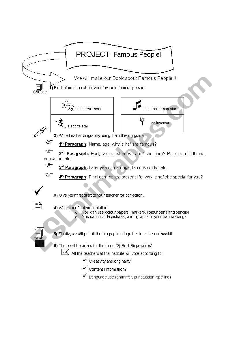 Biographies Project worksheet