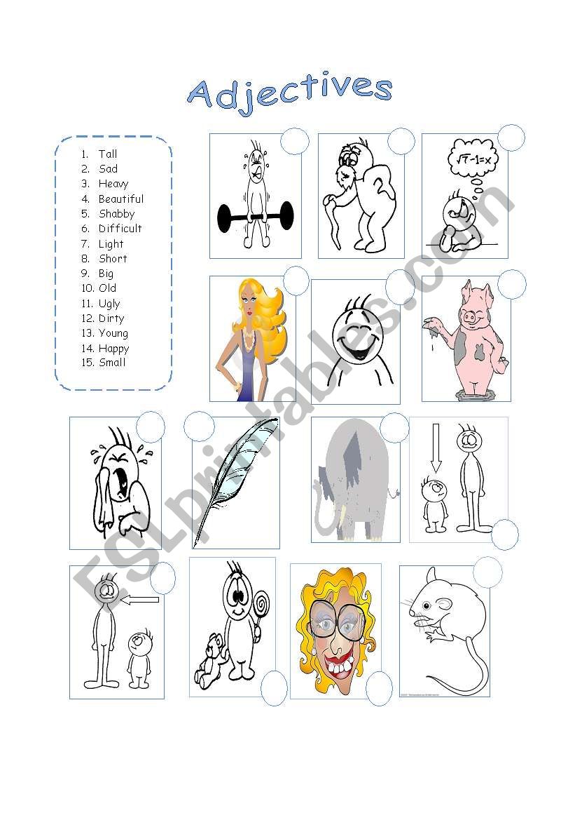 Adjectives worksheet