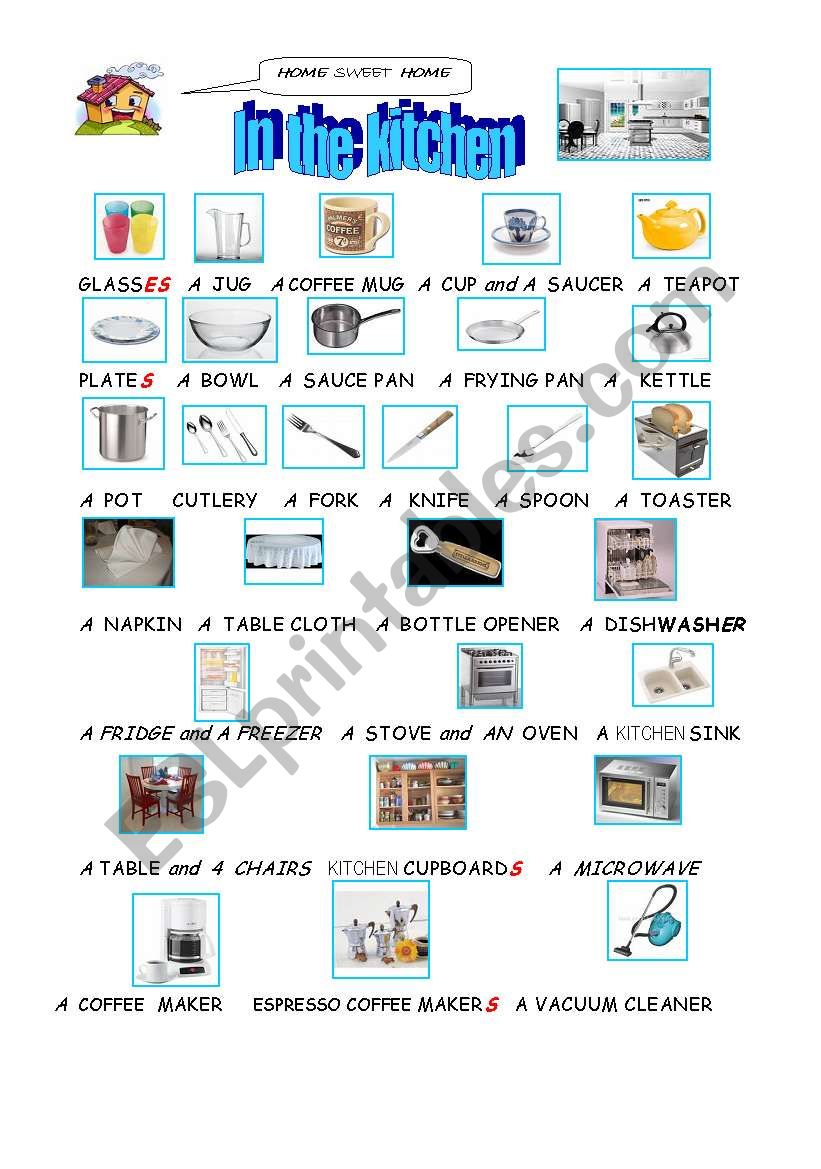 A  PICTIONARY  ABOUT  KITCHEN  OBJECTS