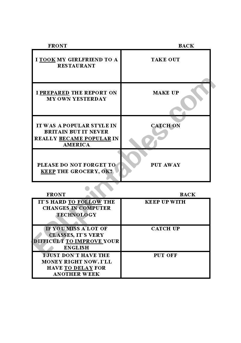 phrasal verbs worksheet