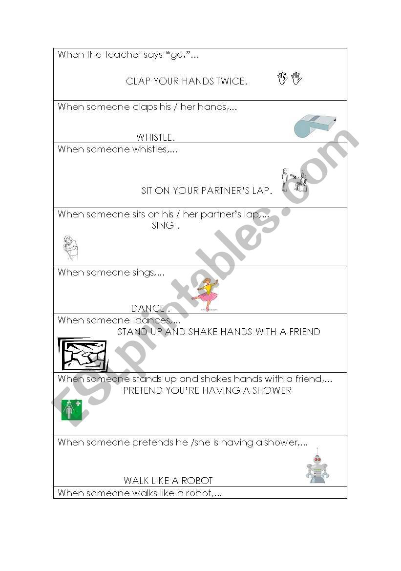 CHAIN REACTION GAME worksheet