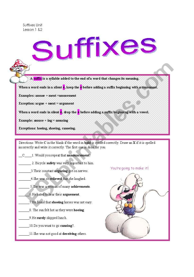 Suffixes_Lesson 1 & 2_ rules for words end with (e) and (y)