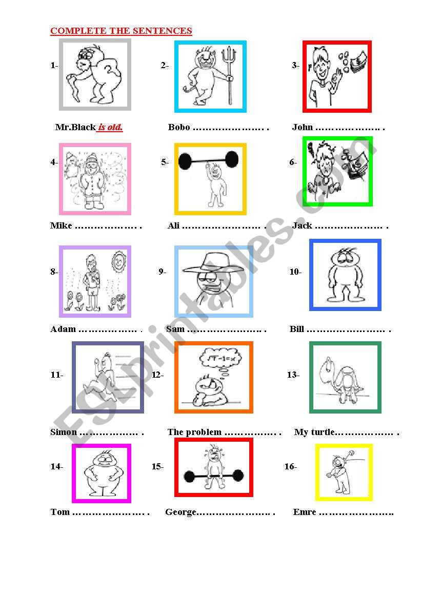 adjectives worksheet