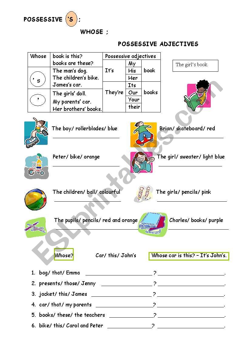 POSSESSIONS worksheet