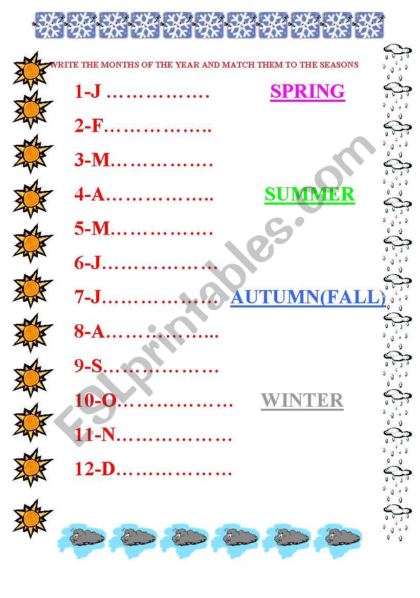 Months & Seasons worksheet