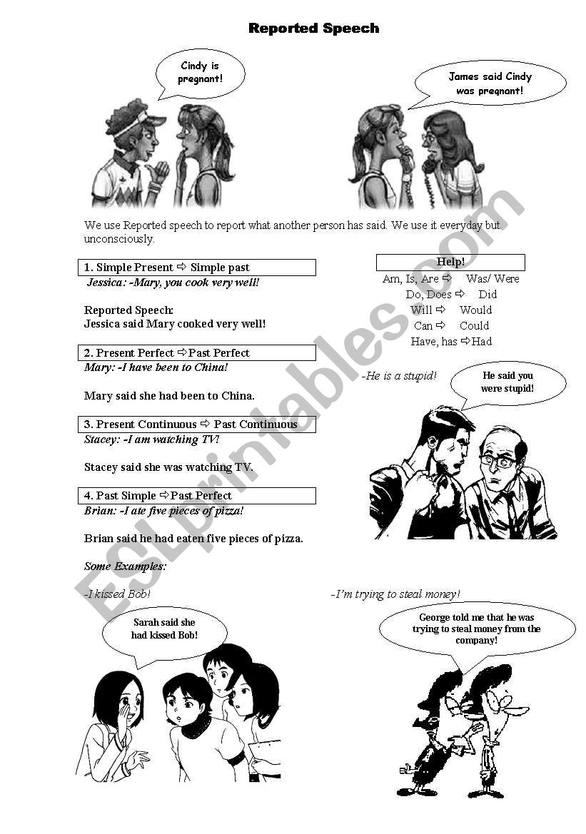 Reported Speech worksheet