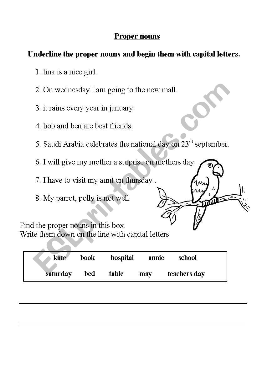 english-worksheets-proper-nouns