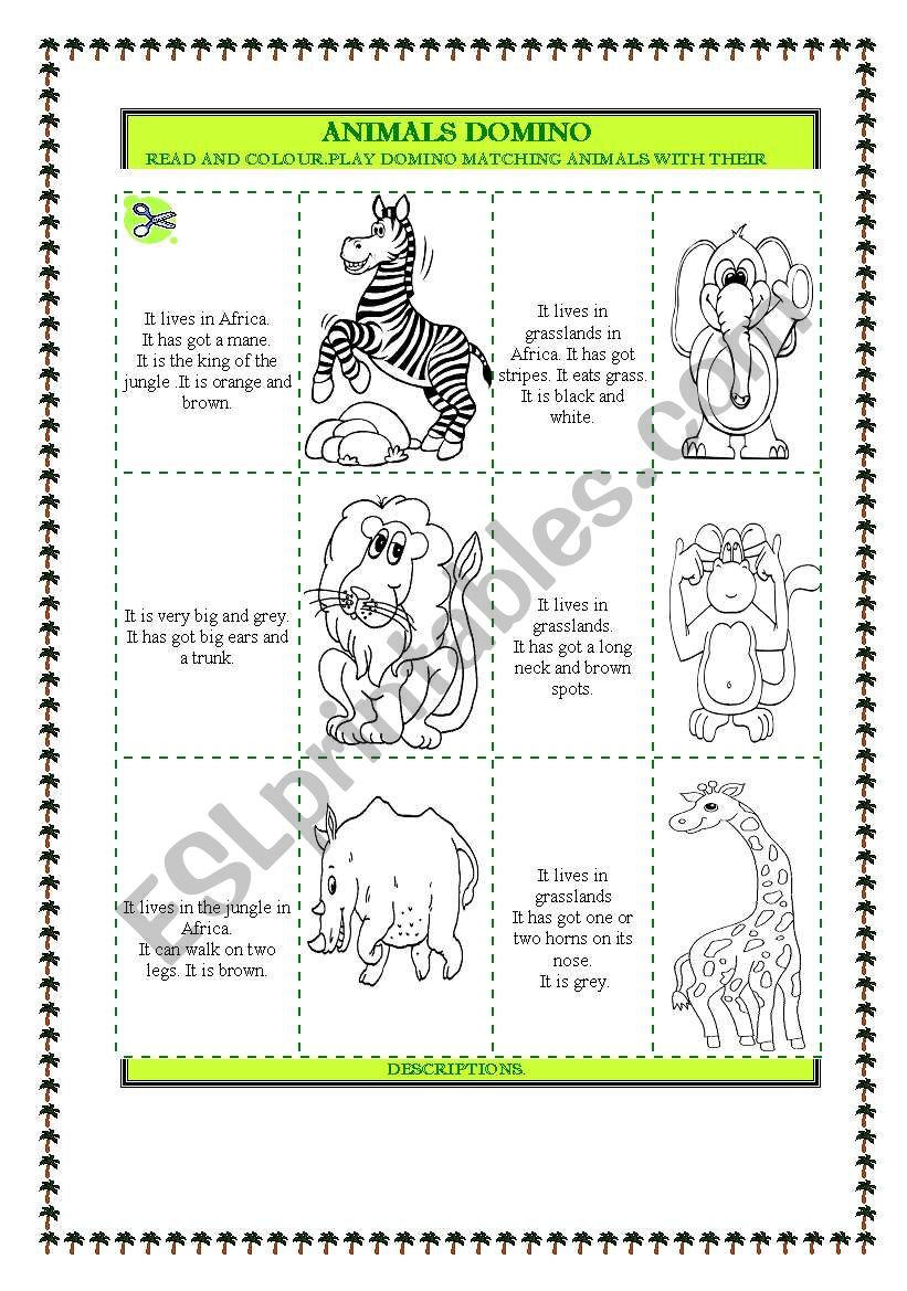 ANIMALS DOMINO worksheet