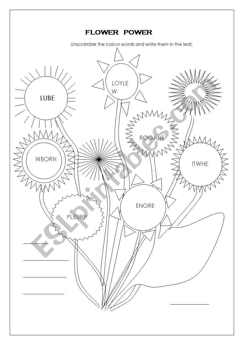 FLOWER POWER worksheet