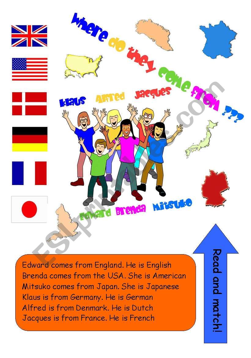 Where do they come from? worksheet