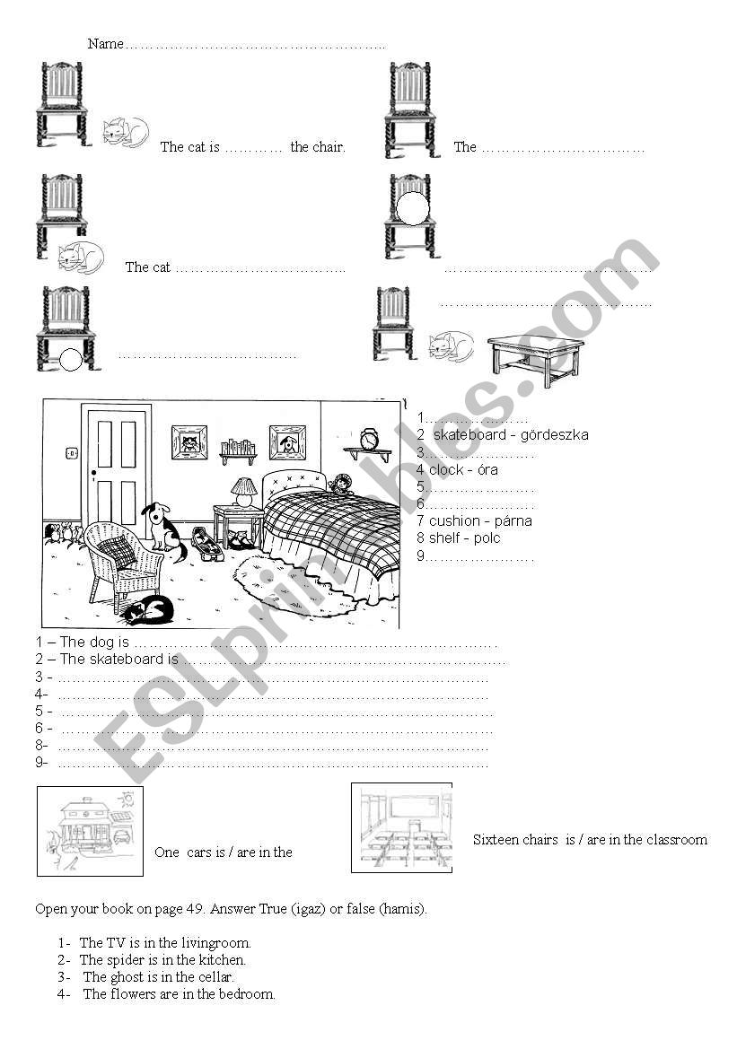 prepostion test worksheet