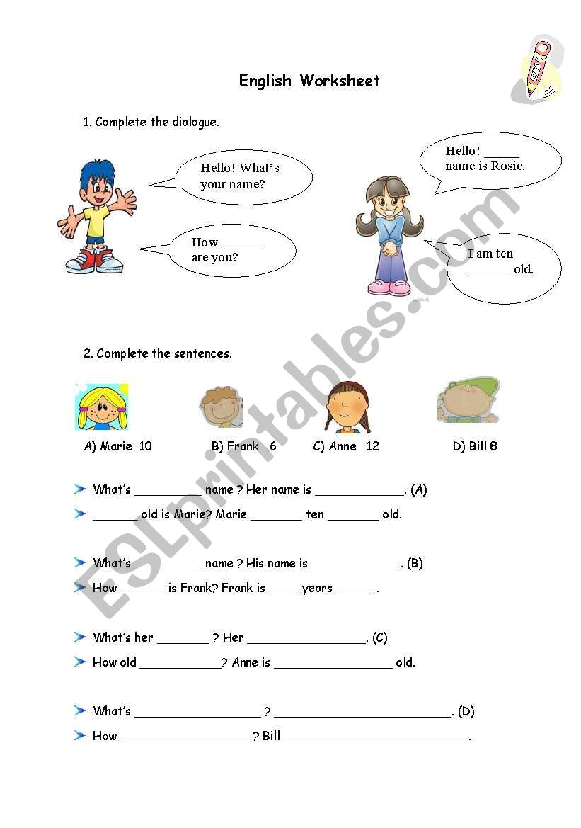 Name worksheet