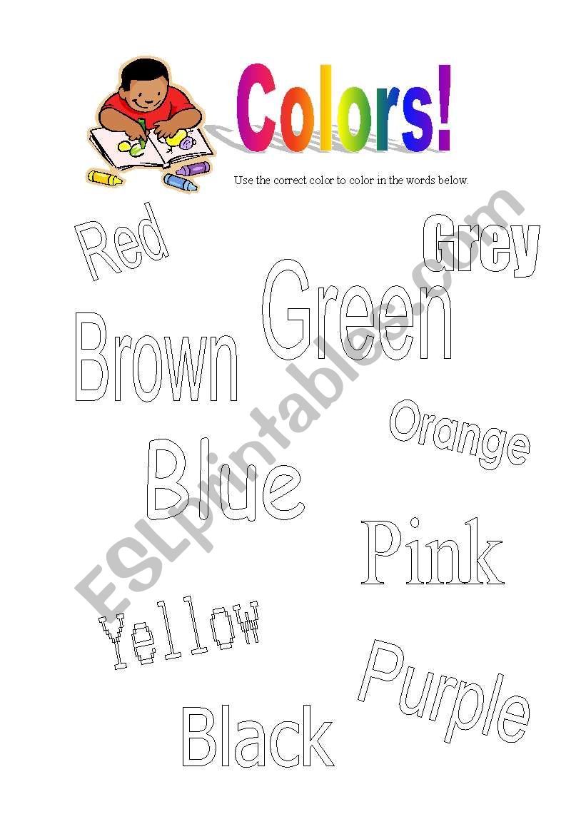 Coloring colors worksheet