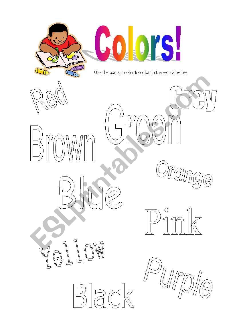 Coloring colors worksheet
