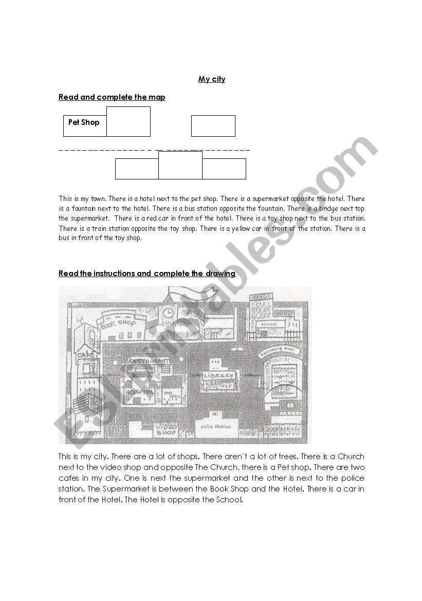 MY CITY worksheet
