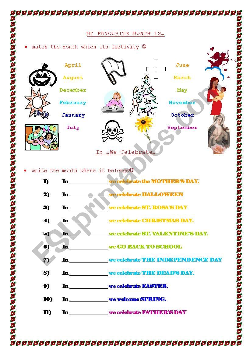 Months of the year worksheet