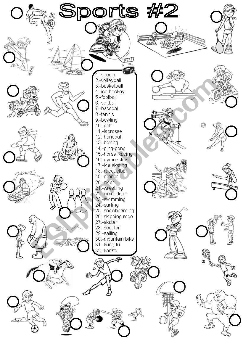 Sports #2 worksheet