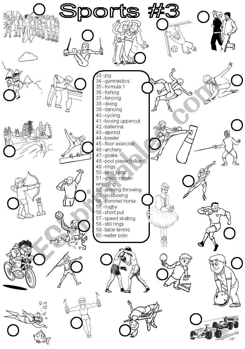 Sports #3 worksheet