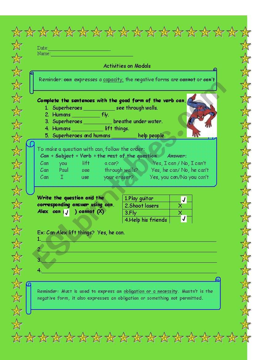 Teaching Modals Using Superheroes