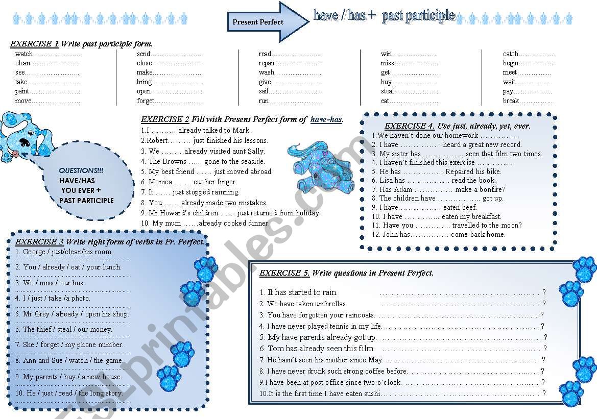 Present Perfect tense worksheet