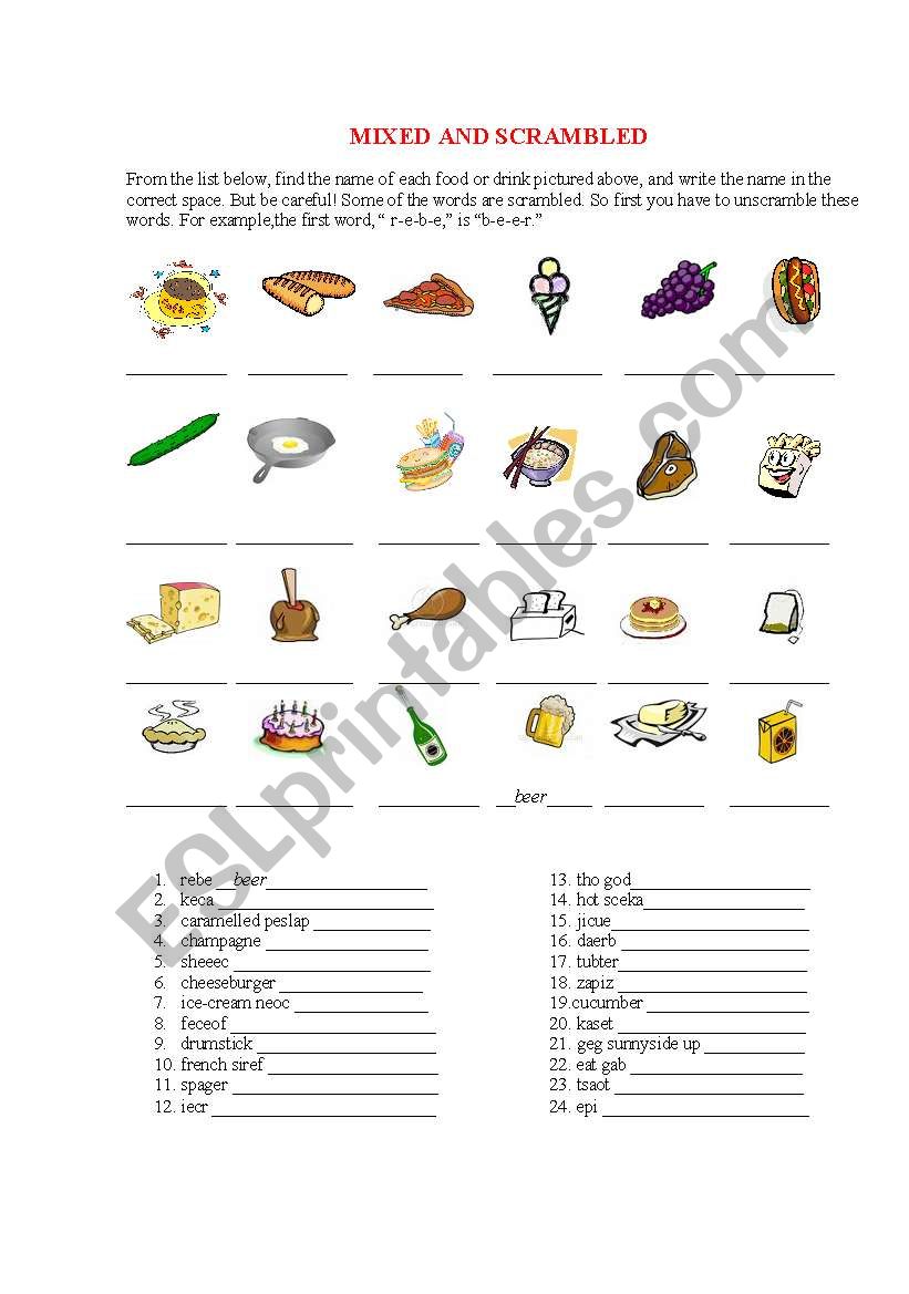 Mixed and Scrambled worksheet