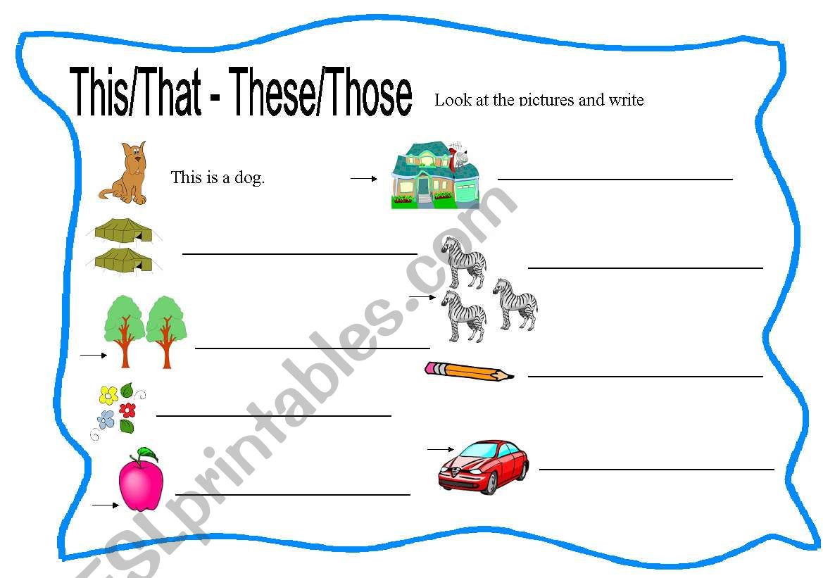 Demonstrative Pronouns worksheet