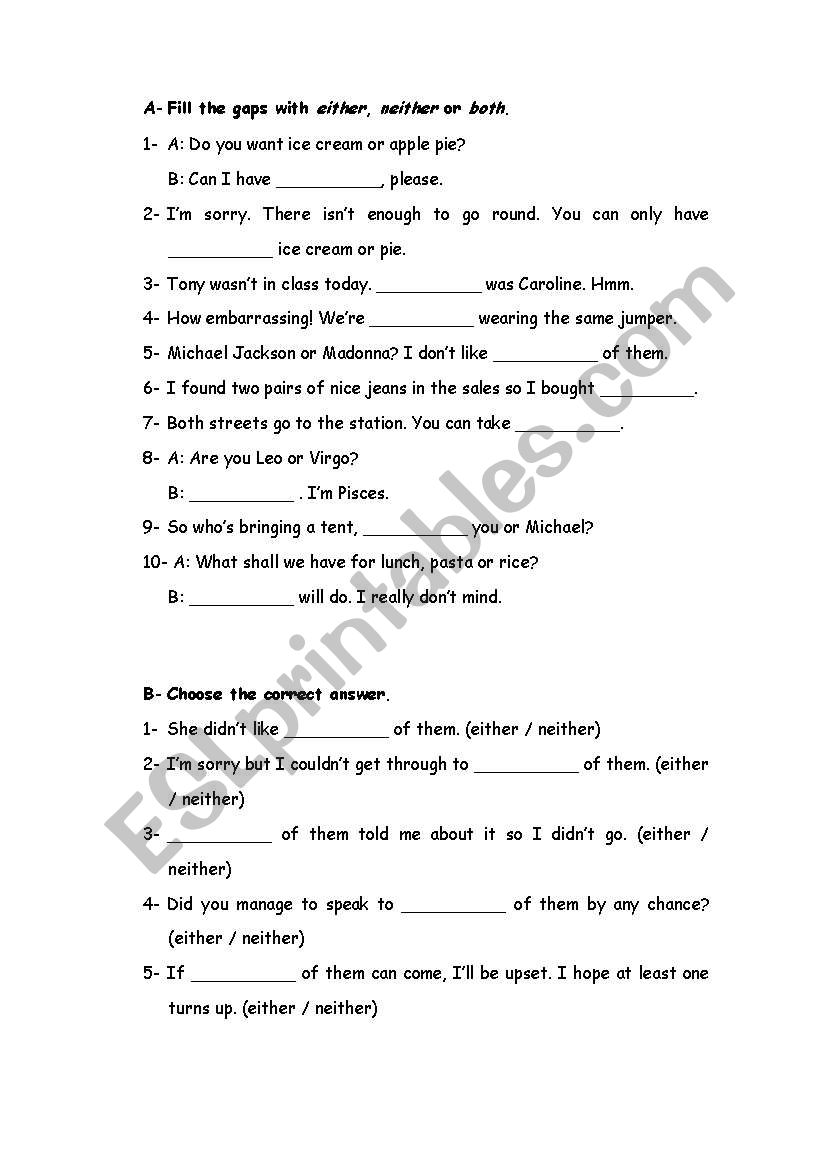 Co-ordinating conjunctions worksheet