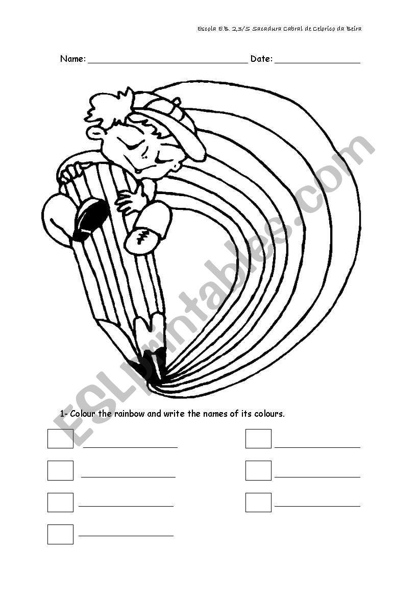 Rainbow worksheet