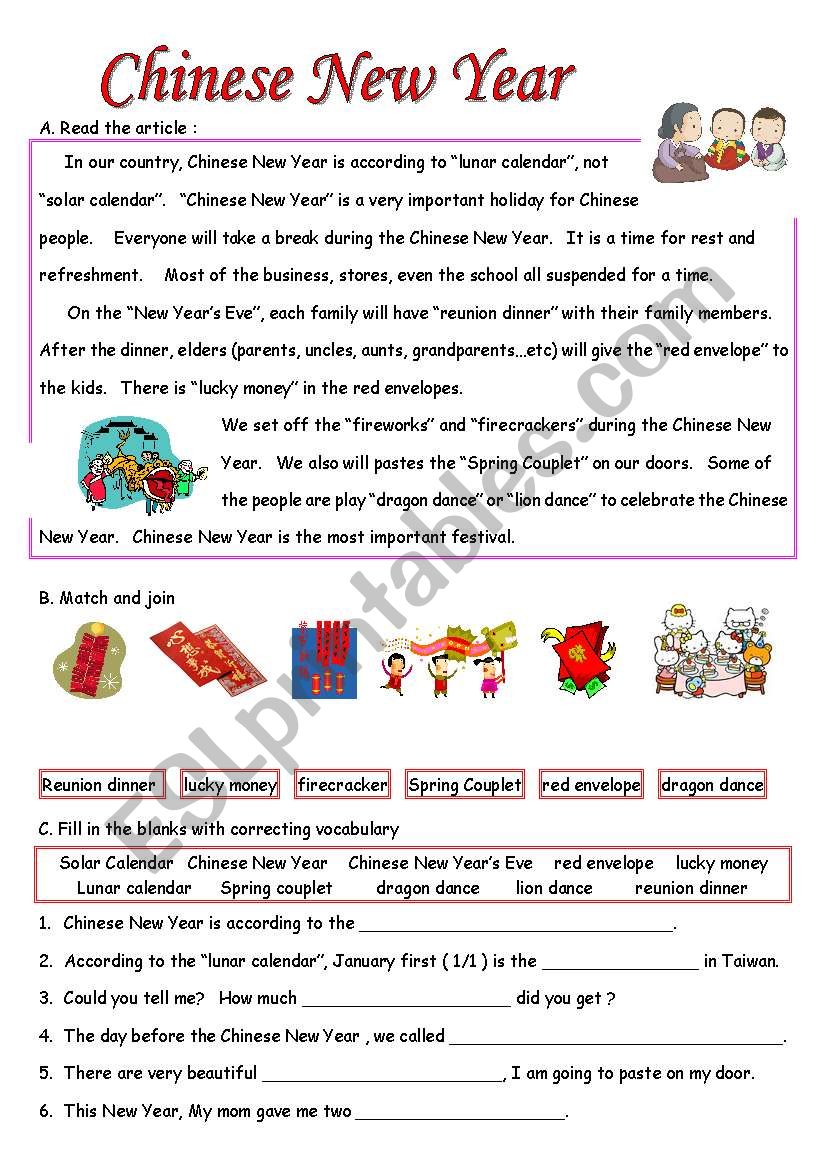 Chinese New Year  worksheet