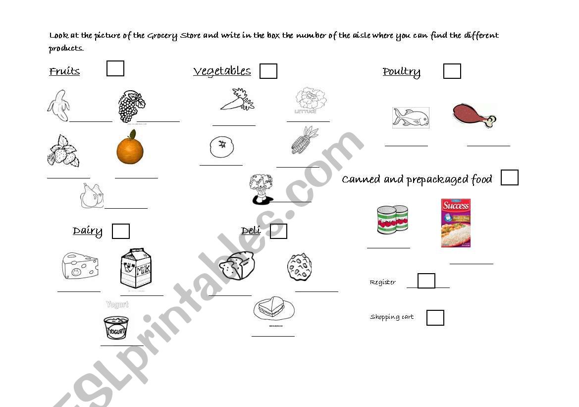 The grocery store page 2 worksheet