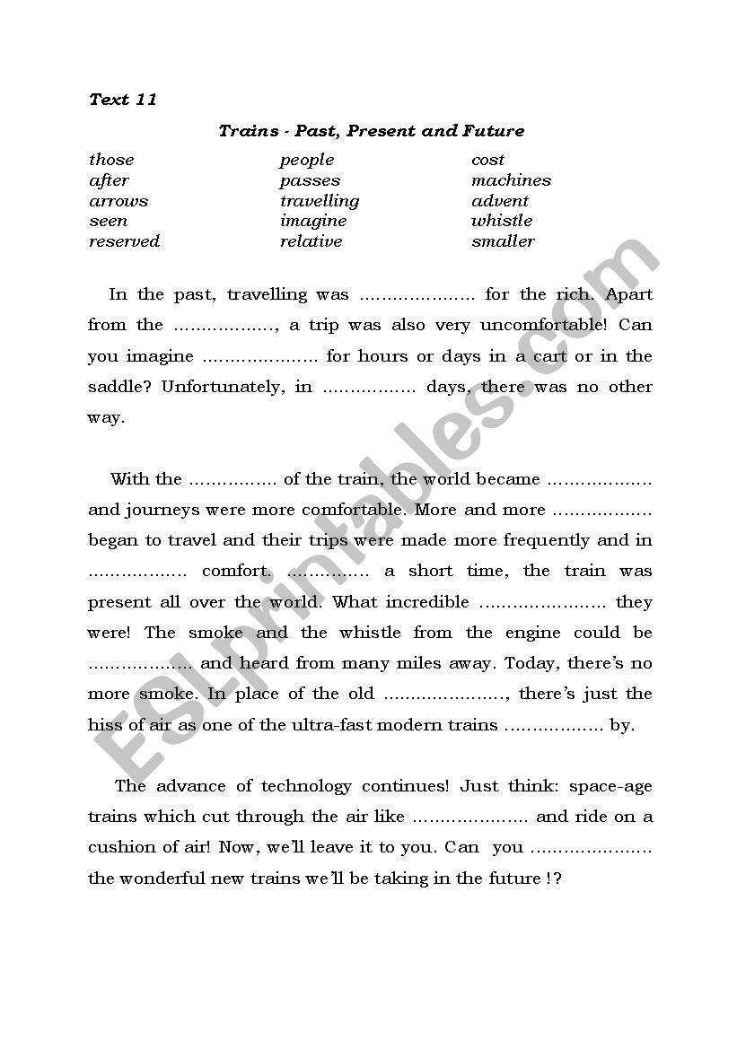 Gap-filling Part 2 worksheet