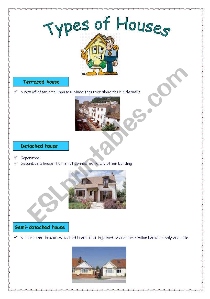 The house -  Part 2.  (Types of houses)