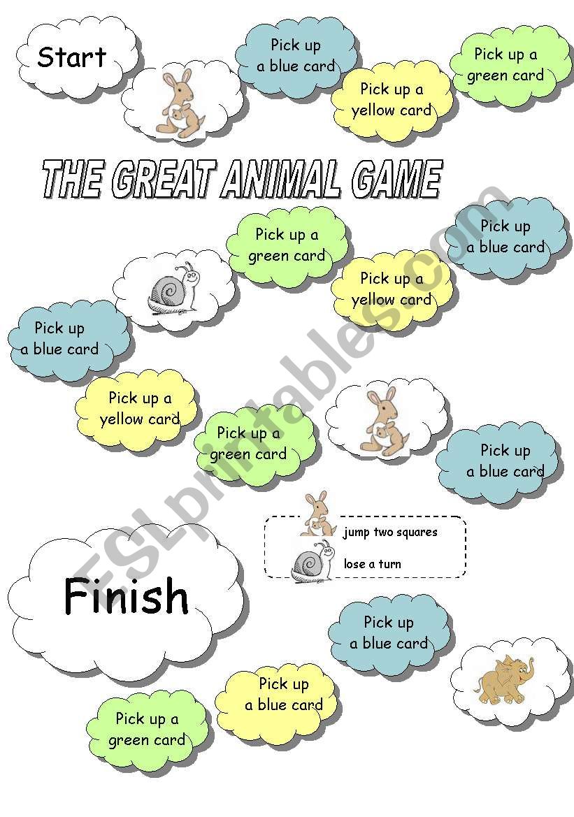 ANIMALS BOARD GAME (1 of 2)  2 PAGES