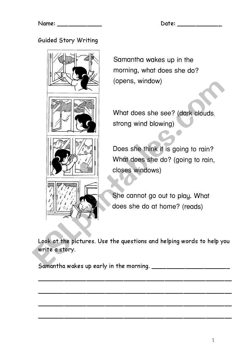 Guided Story Writing worksheet