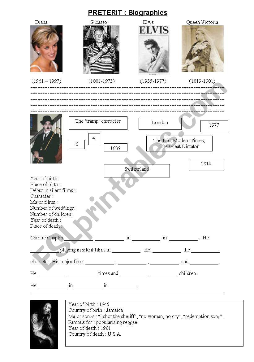 How to write a biography worksheet