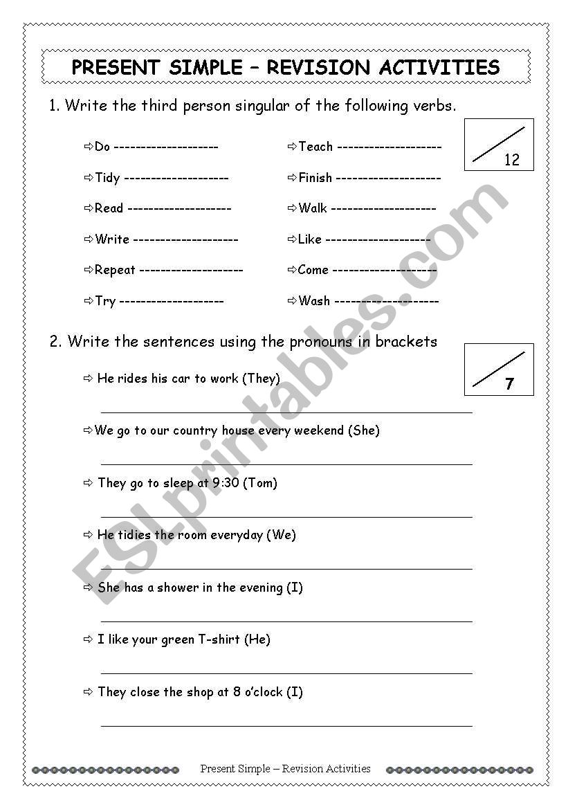 Present Simple worksheet