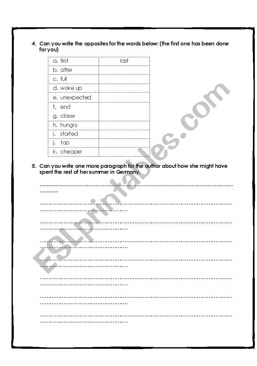 Paris comprehension 2 worksheet