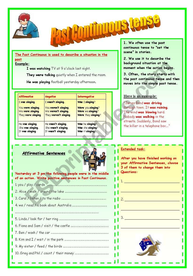 Past Continuous Tense worksheet