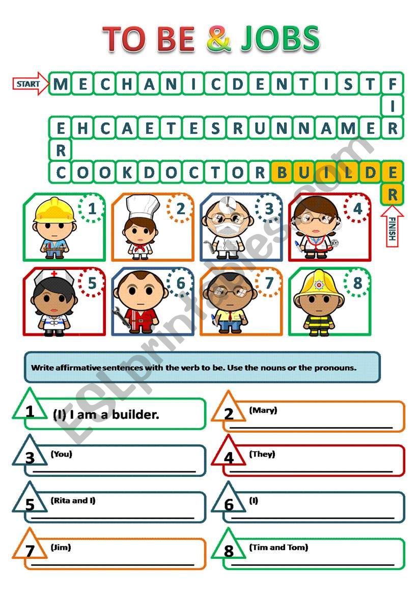 JOBS AND VERB TO BE - AFFIRMATIVE FORM